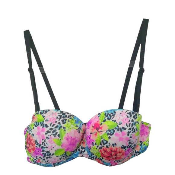 Victorias Secret Womens Colorful Everywhere Floral Pushup Underwire Bra Size 36B - Picture 3 of 11
